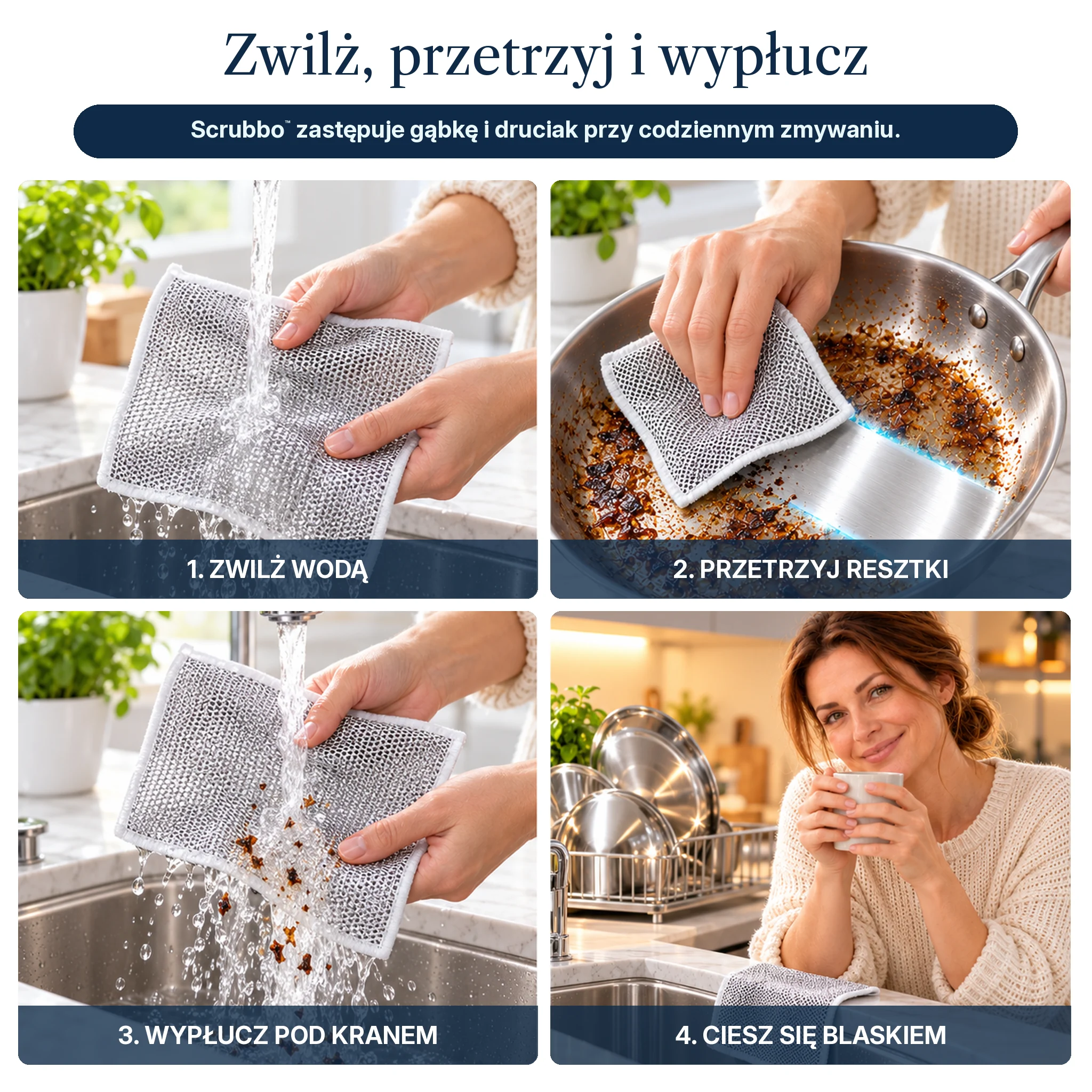 Jak używać Scrubbo™ w 4 krokach